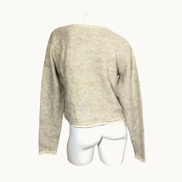 New w/o Tags Sundance Oatmeal Wool Mohair Angora Blend Cardigan Sweater Womens L - Picture 2 of 5